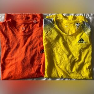 Adidas Men's Orange and Yellow Soccer Shirt BUNDLE